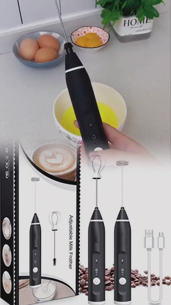 Electric Mikl/Coffe Frother With Dual Whisks